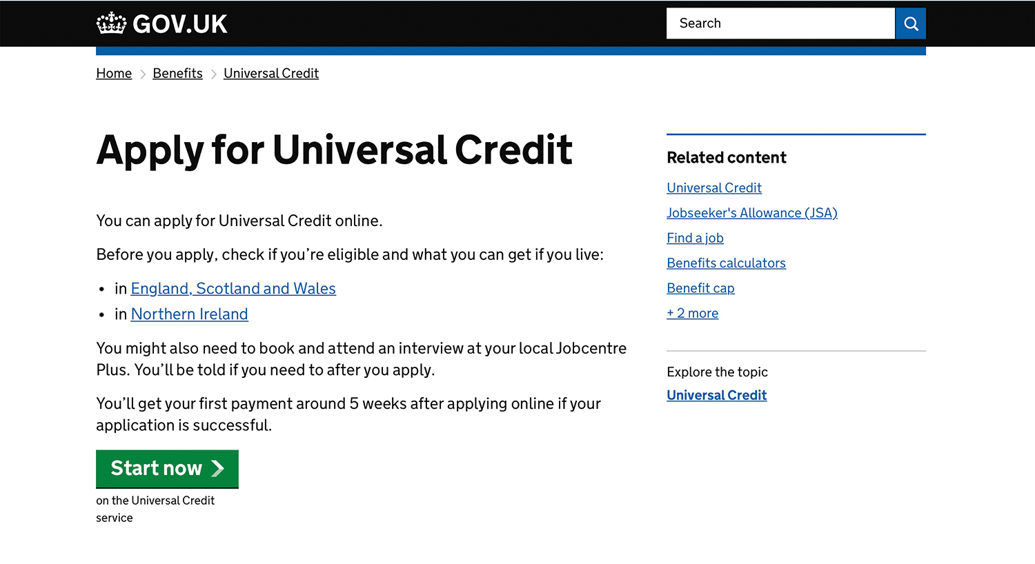 Universal Credit Gov.uk