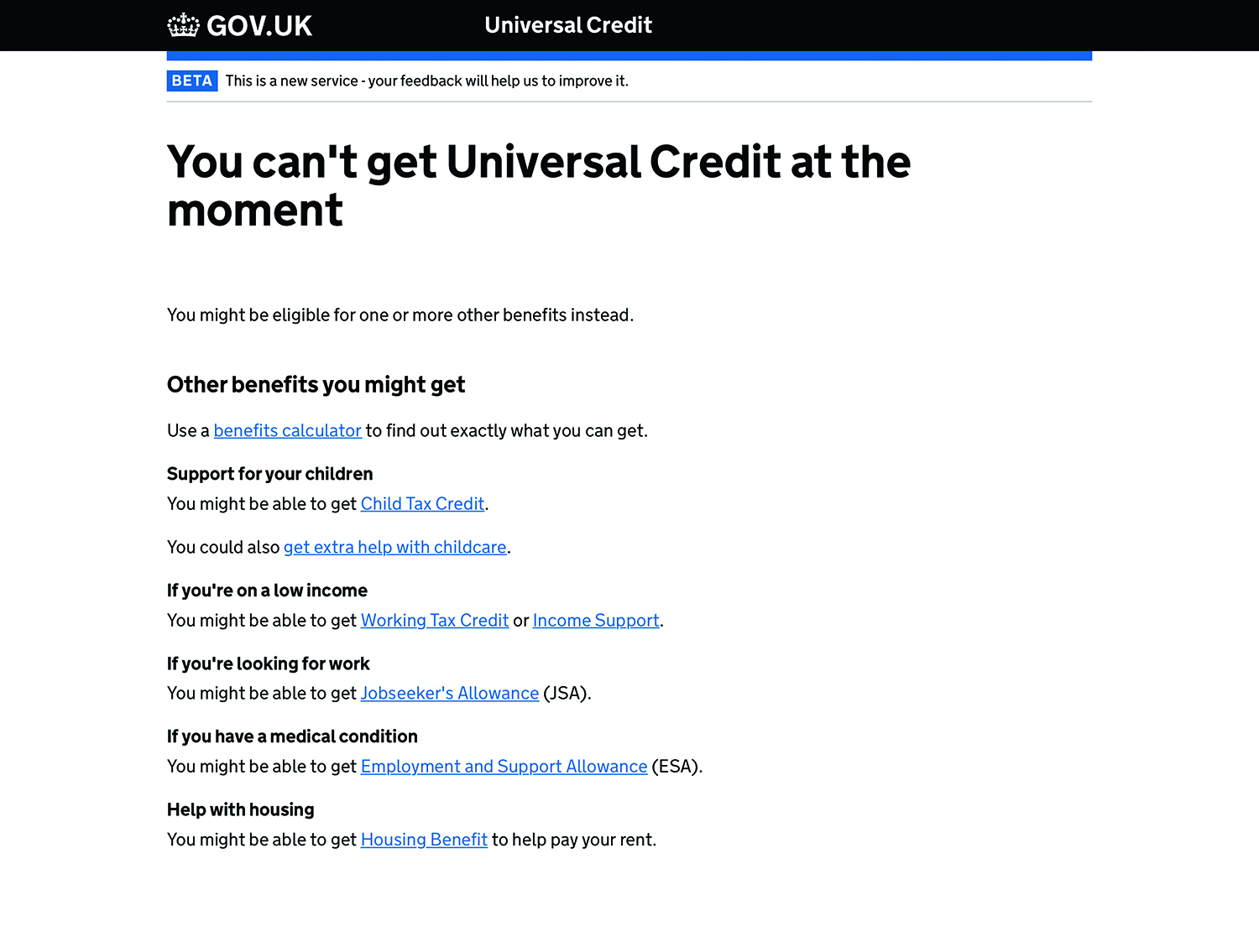 Universal Credit Gov.uk